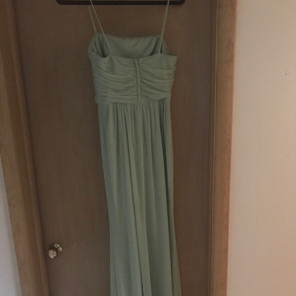 David's Bridal Long Mesh Dress w/ Spaghetti Straps - Picture 2 of 5